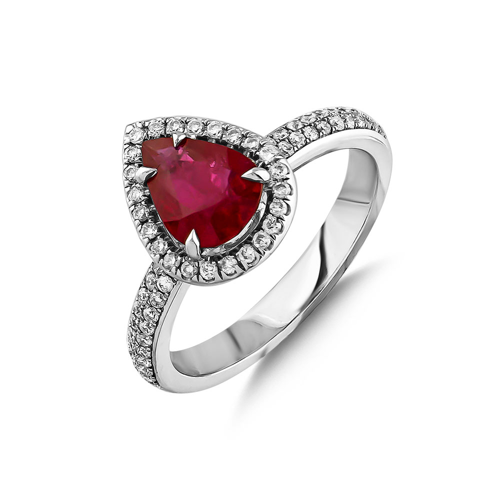 1.96 ct Diamond, Ruby Ring