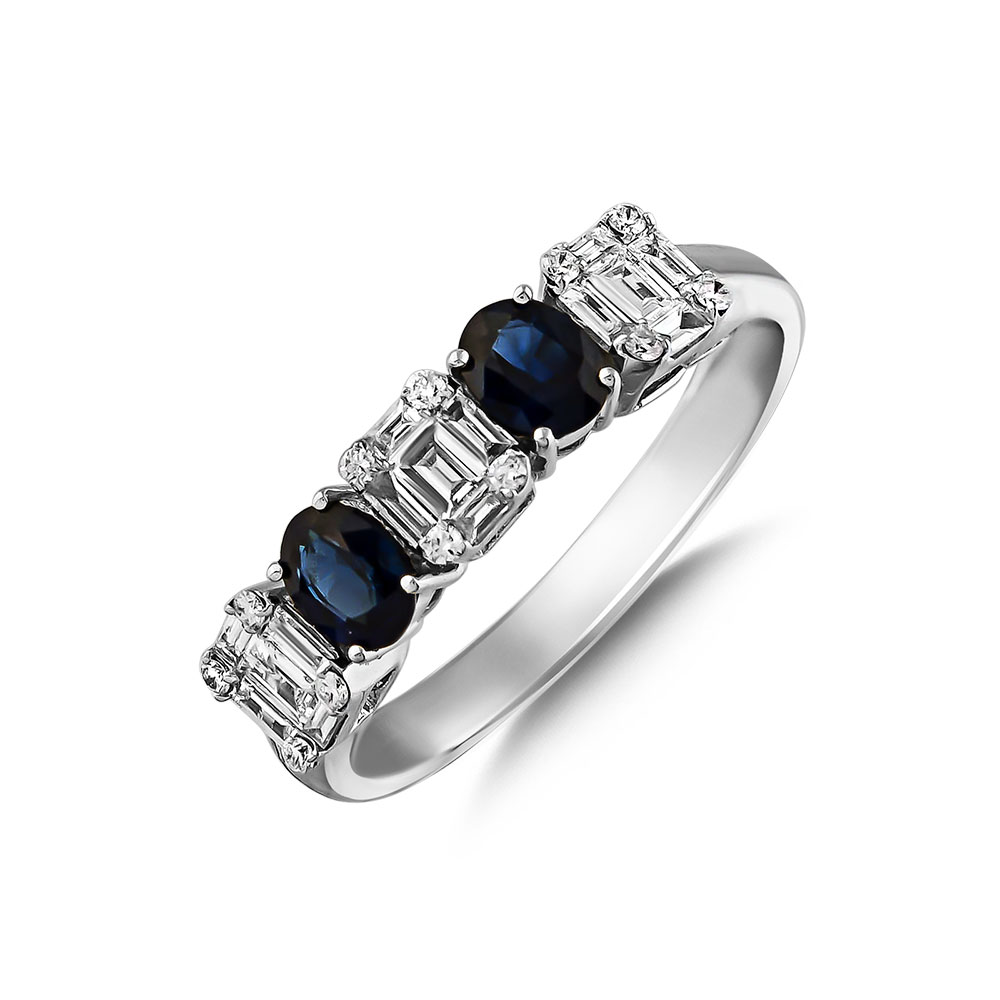 1.03  ct Diamond, Sapphire Ring