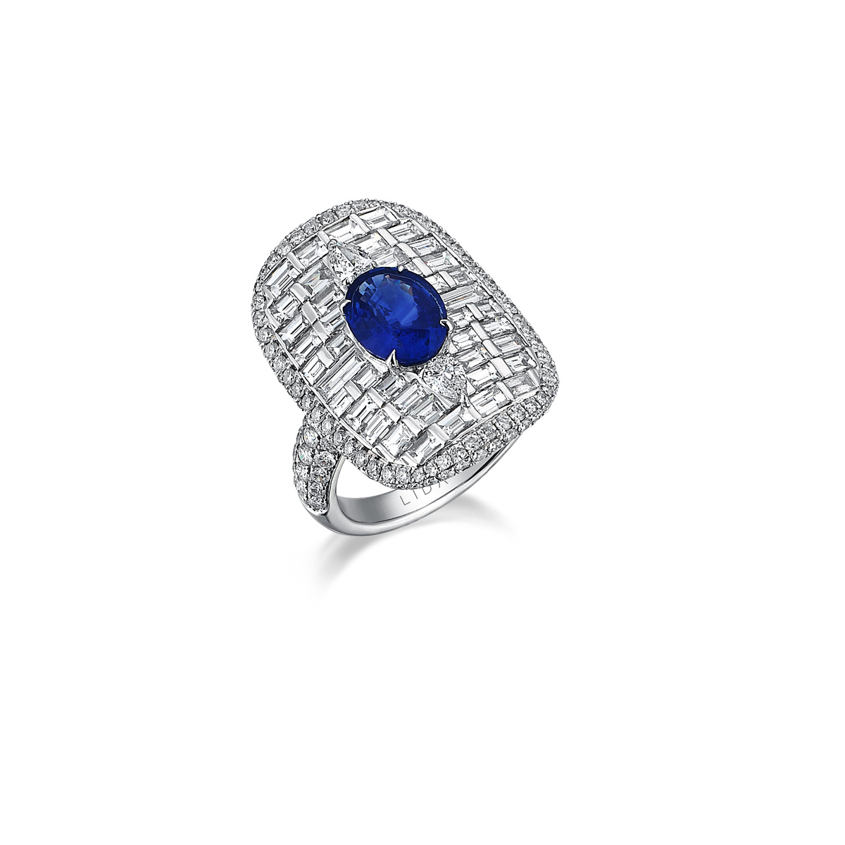 5.56 ct Diamond, Sapphire Ring