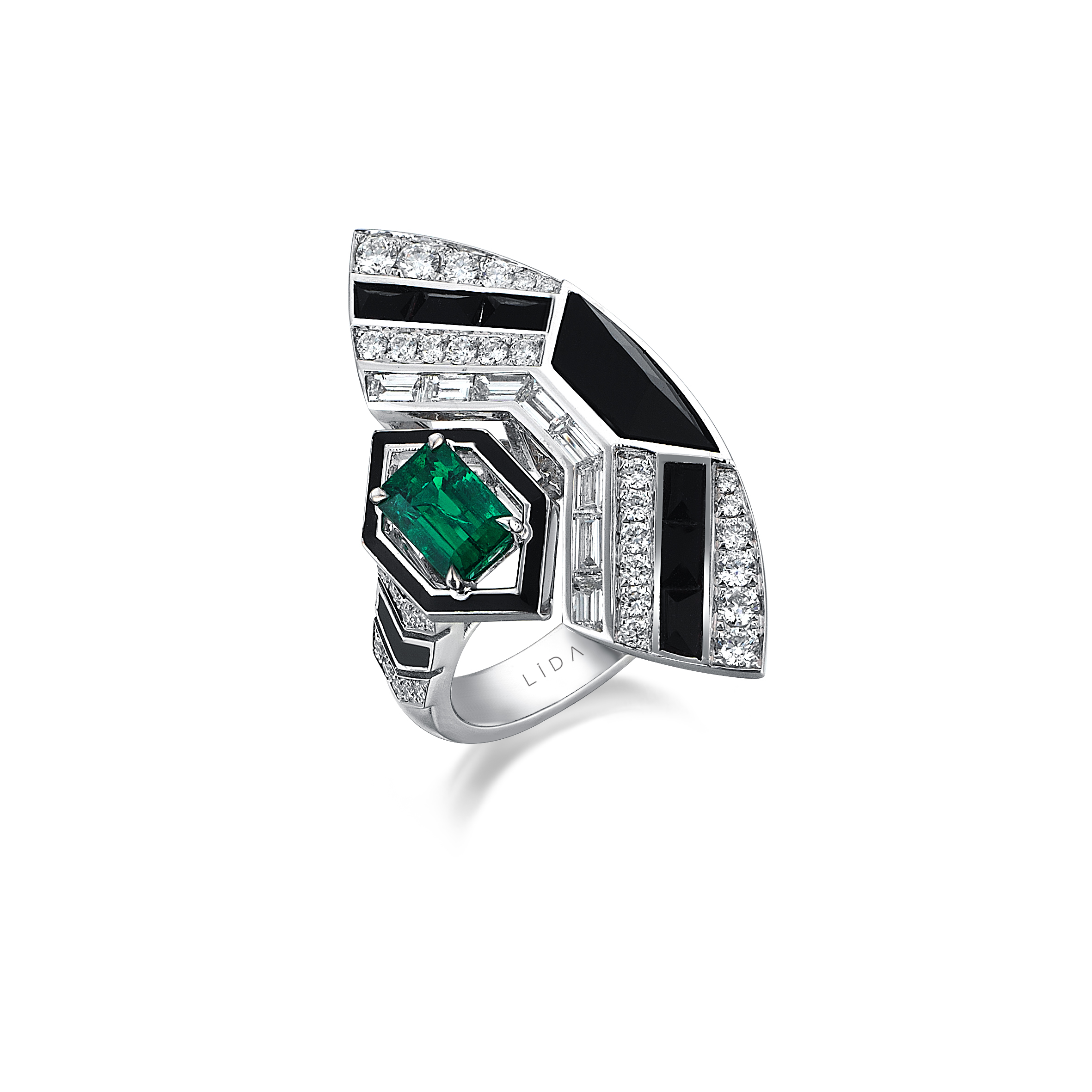 2.04 ct Diamond, Emerald Ring